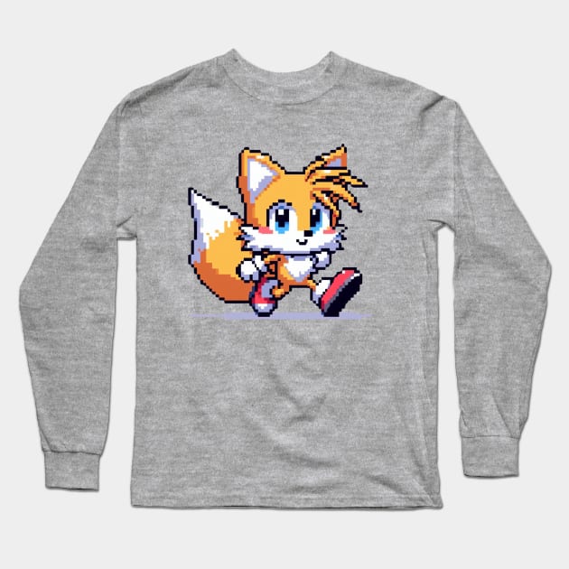 Pixel Tails Retro Ni Long Sleeve T-Shirt by Amado ⭐⭐⭐⭐⭐